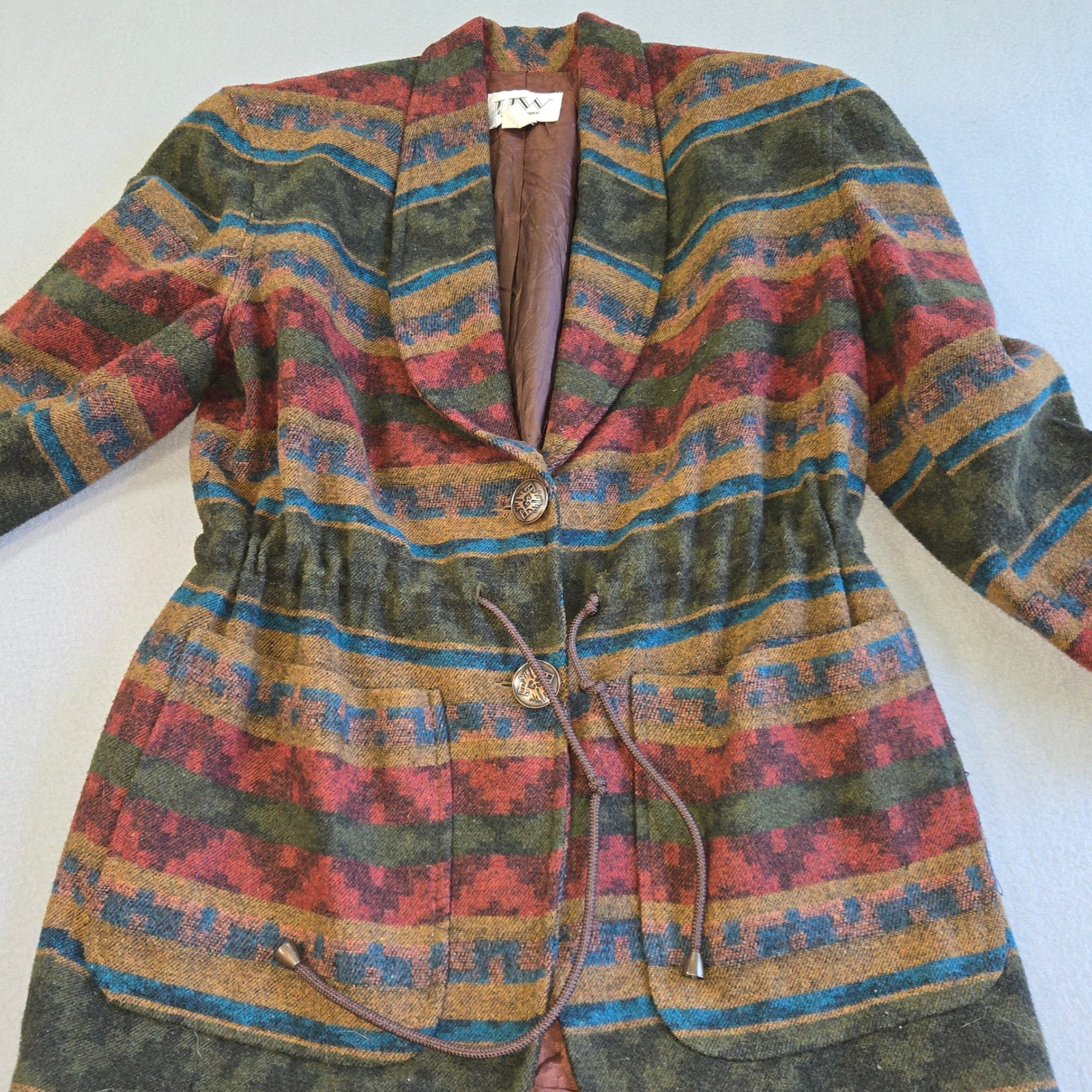 Hw New York Southwestern Jacket Womens Xl Multicolor Wool Blend Vintage Boho — image 4 of 8